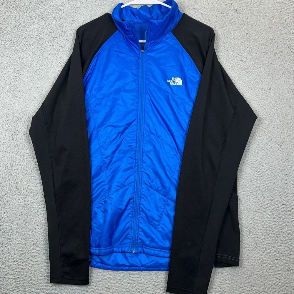 The North Face Jacket Mens Medium Flight Series Blue Black Primaloft Hybrid EUC